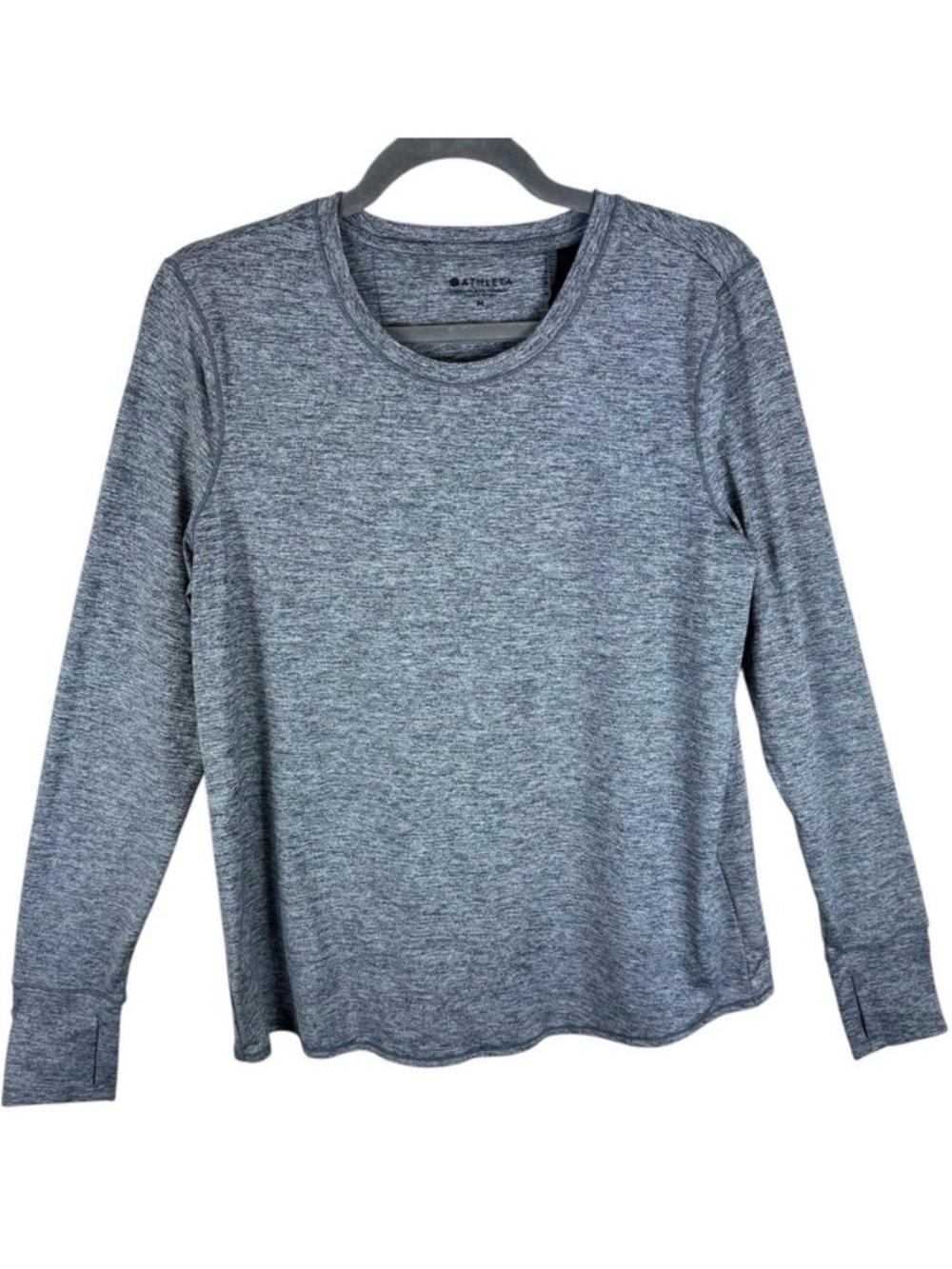 Athleta Gray Heather Long Sleeve Lightweight Stretchy Slit Back Athleisure Top M